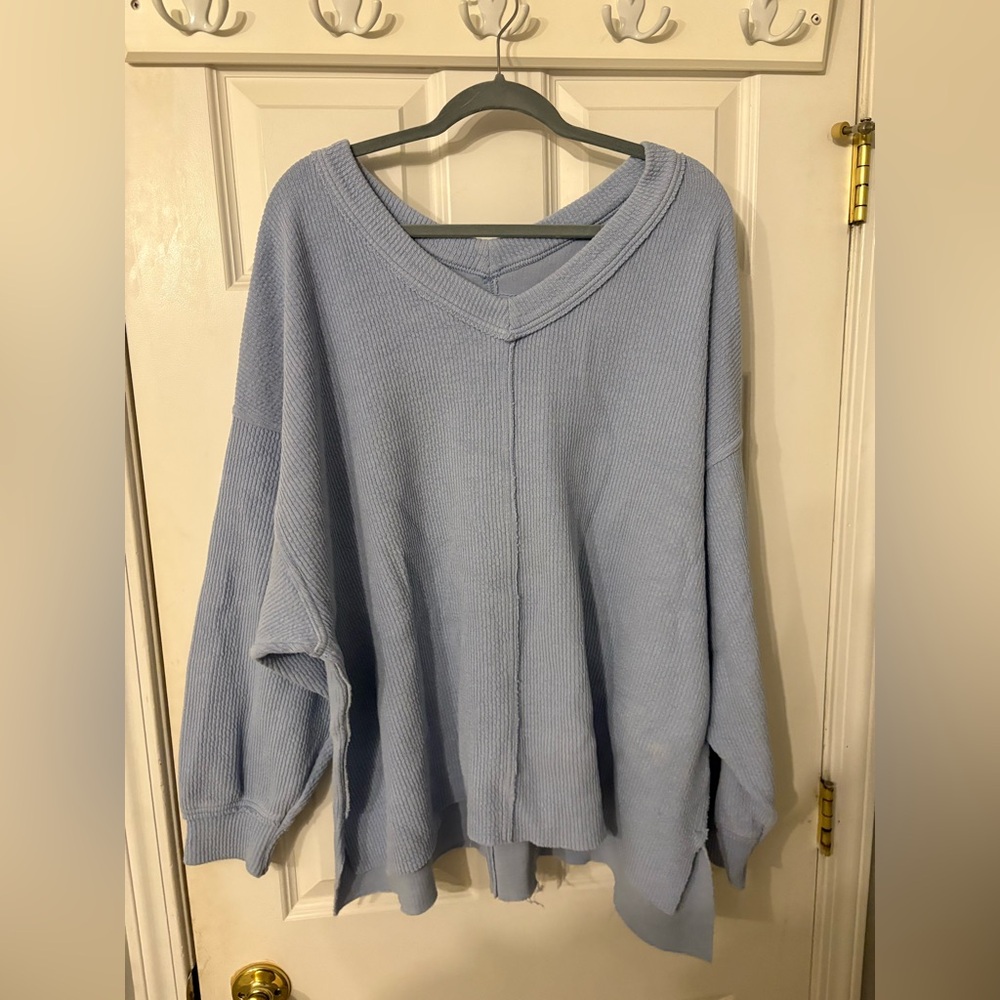Aerie wonder textured v neck sweatshirt